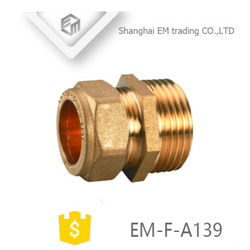EM-F-A139 Equal straight brass quick connecting adaptor pipe fitting